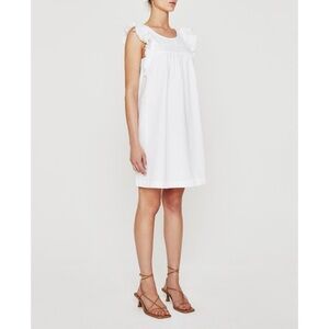 AG ADRIANO GOLDSCHMIED Jennifer Midi Shift Dress White Linen Blend Size Large